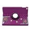 STENES Bling Case Compatible with Samsung Galaxy Tab A8 10.5 (2021) - Stylish - 3D Handmade Crystal Diamond Flower 360 Degree Rotating Stand Case with Smart Cover Auto Sleep/Wake Feature - Purple view 3