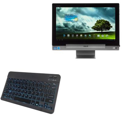 BoxWave Keyboard Compatible with ASUS Transformer AiO - SlimKeys Bluetooth Keyboard - with Backlight, Portable Slim LED 7 Colors - Jet Black