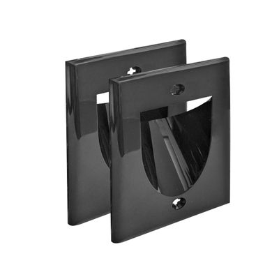 BestMounts - 2 Pack Inner Nose Behind Wall Cable Management TV Cord Hider for Wall Mounted TV - Single Gang Low Voltage Recessed Wall Plates Cable Pass Through for Wires, HDTV, HDMI (Black)