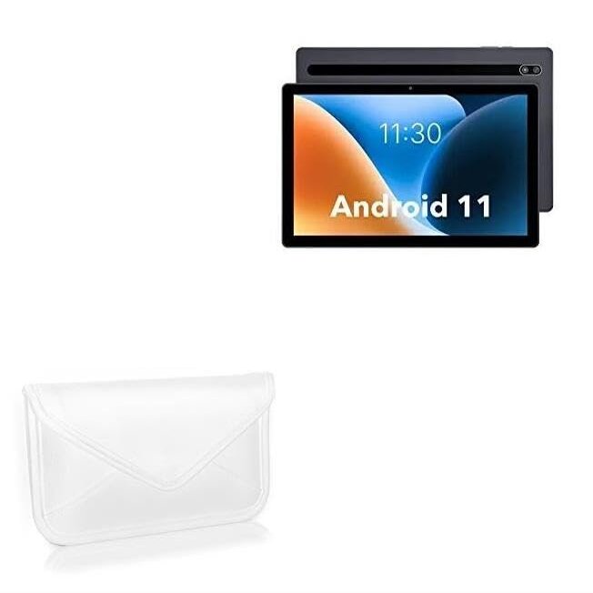 BoxWave Case Compatible with ApoloSign Android 11 Tablet M108 (10 in) - Elite Leather Messenger Pouch, Synthetic Leather Cover Case Envelope Design - Ivory White