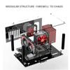 ZCBYBT Stackable Acrylic Transparent Computer Case Studio Internet Cafe Centralized Open Bracket DIY Base Stand for M-ATX ATX Personalized Fashionable,M ATX,with Cover view 3