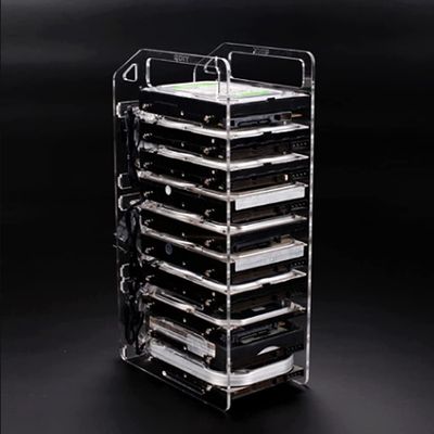 ZCBYBT DIY Enclosure Set Tool Hard Drive Hard Disk Bracket Test Bench Case 4/6/8/10 Layers,3.5in HDD,10 Layers