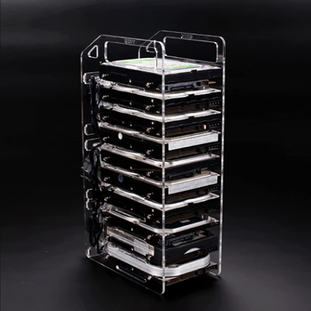 ZCBYBT DIY Enclosure Set Tool Hard Drive Hard Disk Bracket Test Bench Case 4/6/8/10 Layers,3.5in HDD,10 Layers