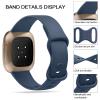 4 PACK Bands Compatible with Fitbit Sense 2/ Sense Bands/Fitbit Versa 4/ Versa 3 Bands, Soft Silicone Straps for Fitbit Sense 2/Sense/Versa 4/Versa 3 Smart Watch (Large,Black/Navy Blue/Gray/White) view 3
