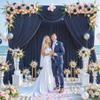10ft x 7ft Navy Blue Backdrop Curtain for Parties Wedding Wrinkle Free Backdrop Drapes Panels for Baby Shower Gender Reveal Birthday Photo Photography Polyester Fabric Background Decoration view 4