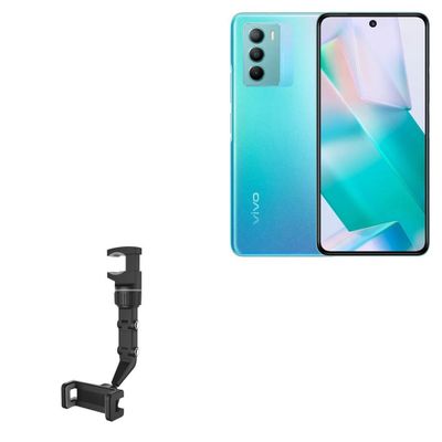 BoxWave Car Mount Compatible with vivo T1 5G - Rearview Mirror Car Mount, Rear View Mirror Adjustable GPS Car Mount - Jet Black