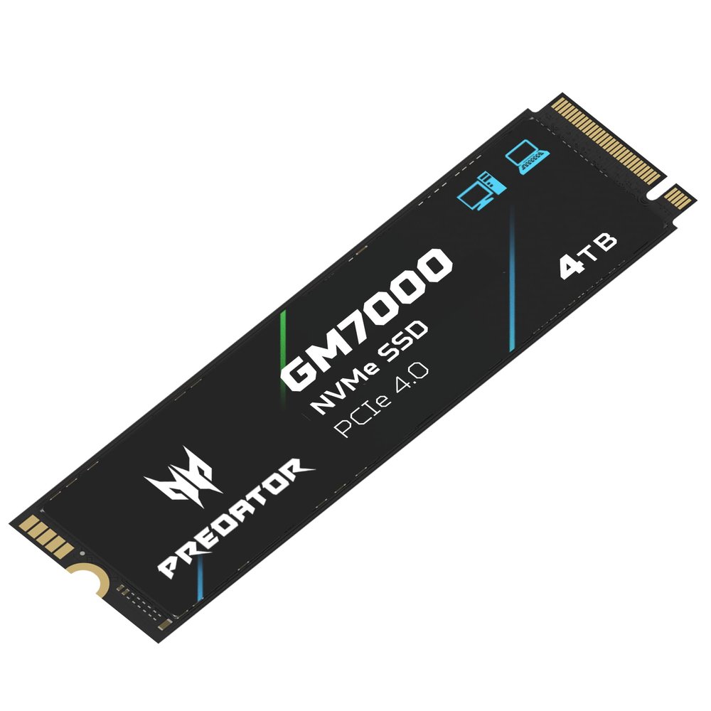 Predator M.2 SSD 4TB GM7000 with DRAM cache NVMe 1.4 2280 PCIe Gen44 Ultra high speed (maximum read: 7400MB/s, max write: 6700MB/s) 3D NAND TLC Internal SSD Compatible with PS5 Pro - BL.9BWWR.107
