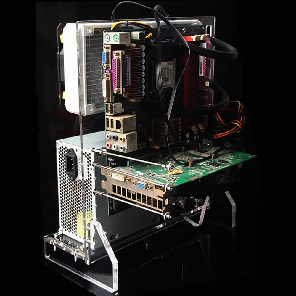 ZCBYBT Open Motherboard Case Rack DIY Computer Chassis Bracket Rack Water-Cooled PC Test Bench Vertical PC Game Chassis,Without Start Switch
