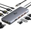 13 in 1 Triple Display Docking Station, 11-in-1 Dual Monitor Docking Station for Dell/HP/Lenovo ThinkPad/MacBook view 1