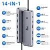 13 in 1 USB C Docking Station - Dual Monitor, Triple Display, 8 USB C/A Ports, Ethernet, Audio - LIONWEI USB C Hub for MacBook,Dell,HP,Lenovo,Surface view 2