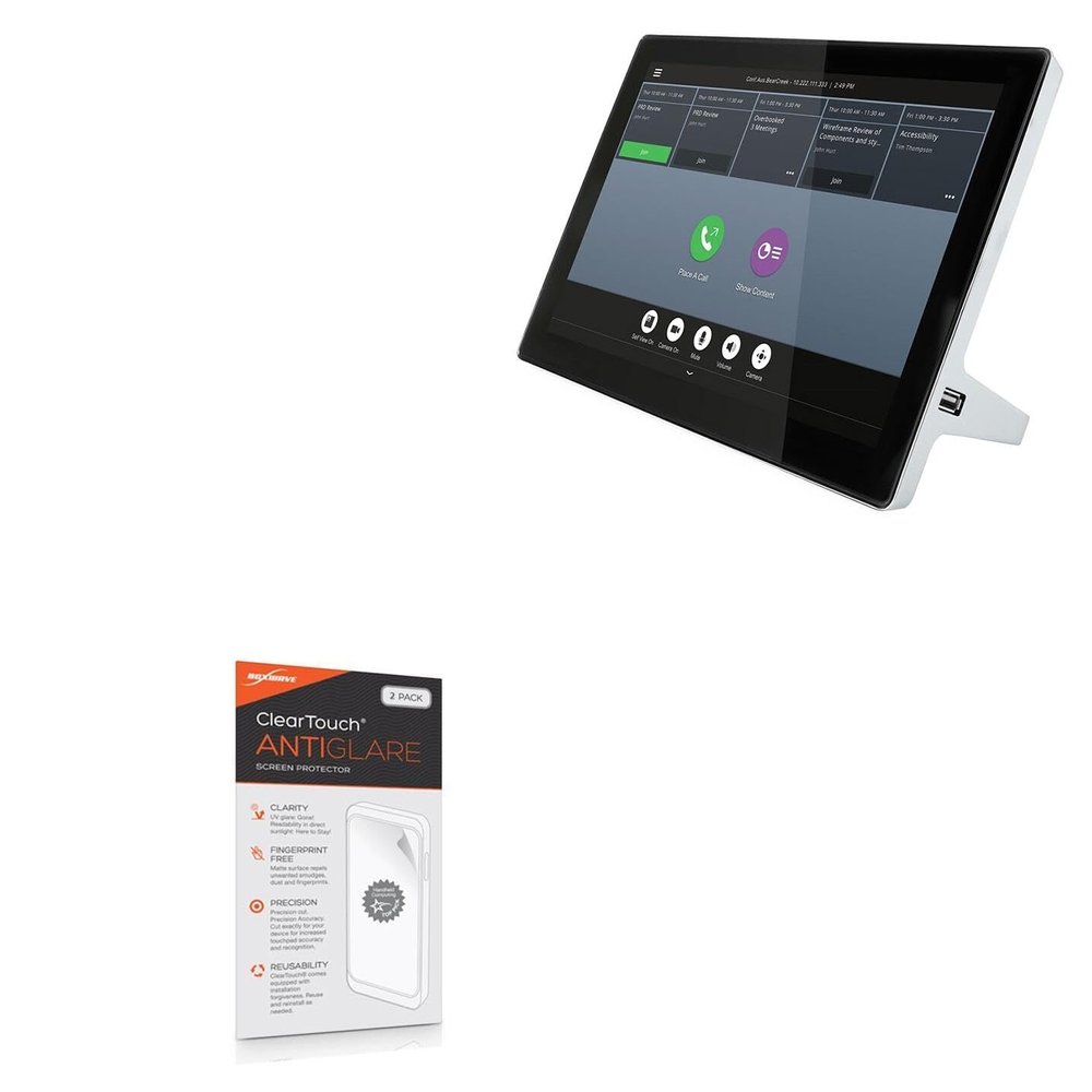 BoxWave Screen Protector Compatible with Poly RealPresence Touch - ClearTouch Anti-Glare (2-Pack), Anti-Fingerprint Matte Film Skin