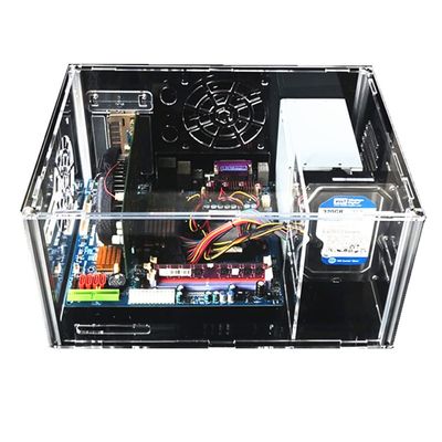 ZCBYBT Enclosed Desktop Motherboard Assembly Bracket DIY Acrylic Transparent PC Rack Supports ATX/M-ATX Computer Chassis,M ATX
