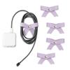 SenseAGE 5 Pack Cord Organizer, Bow Cord Keeper, Cable Organizer USB Holder, Leather Cable Management, Cable Straps, Earphone Winder, Storage Straps for Electronics, Earbuds, Big, Purple view 1
