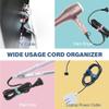 SenseAGE 5 Pack Cord Organizer, Bow Cord Keeper, Cable Organizer USB Holder, Leather Cable Management, Cable Straps, Earphone Winder, Storage Straps for Electronics, Earbuds, Big, Purple view 2