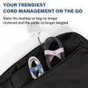 SenseAGE 5 Pack Cord Organizer, Bow Cord Keeper, Cable Organizer USB Holder, Leather Cable Management, Cable Straps, Earphone Winder, Storage Straps for Electronics, Earbuds, Big, Purple view 3