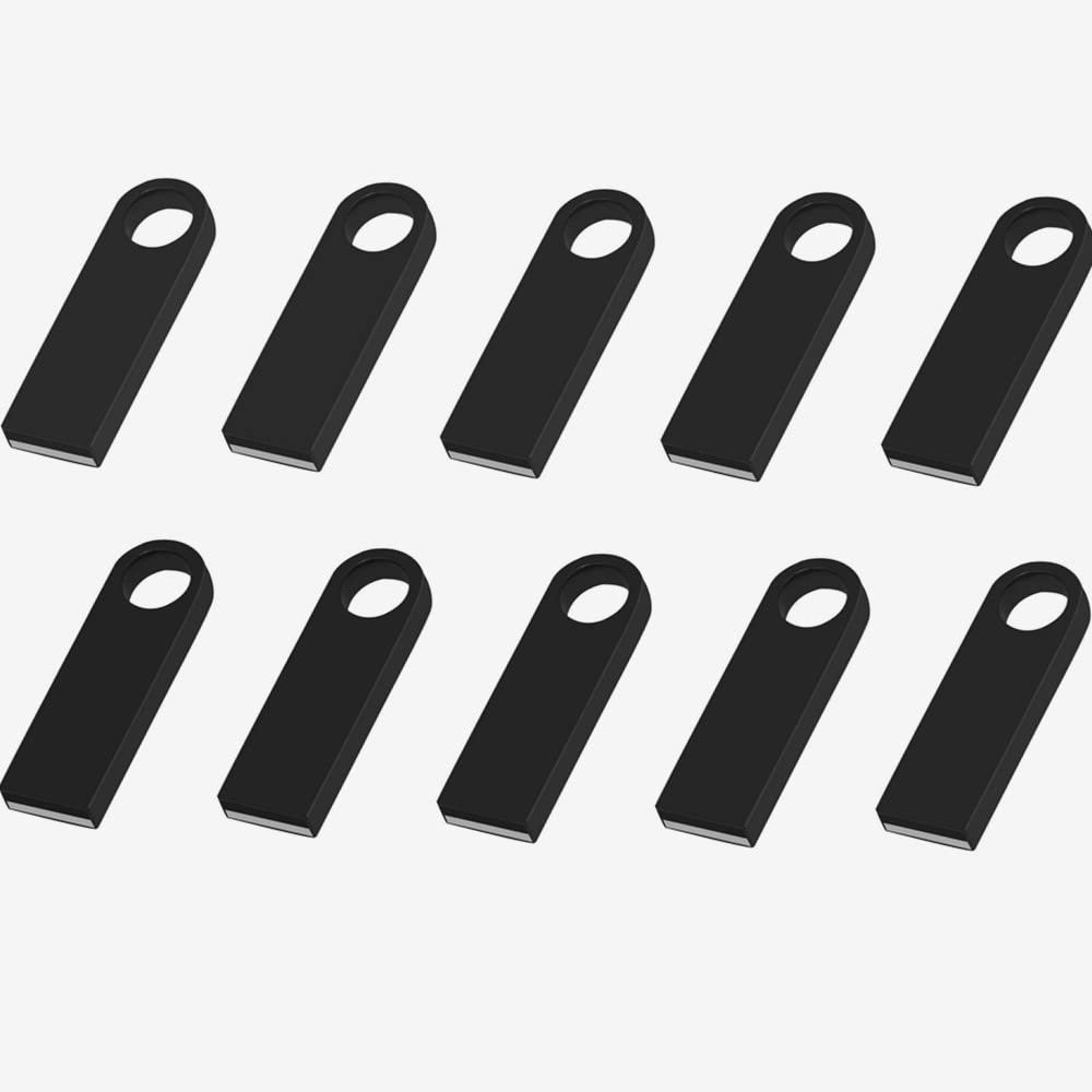 10 Pack 32GB Custom USB Flash Drives Personalized Your Logo, Customize Name Logo Metal USB Pendrive Memory Stick,Customize Logo USB 2.0 for Company Ads Wedding Photography Vedio Gift (Black 32GB)