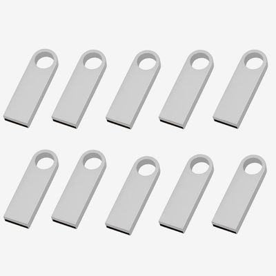 10 Pack 64GB Custom USB Flash Drives Personalized Your Logo, Customize Name Logo Metal USB Pendrive Memory Stick,Customize Logo USB 2.0 for Company Ads Wedding Photography Vedio Gift (Sliver 64GB)