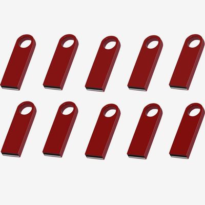 10 Pack 2GB Custom USB Flash Drives Personalized Your Logo, Customize Name Logo Metal USB Pendrive Memory Stick,Customize Logo USB 2.0 for Company Ads Wedding Photography Vedio Gift (Red 2GB)