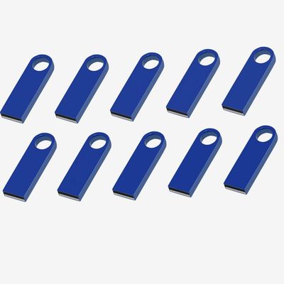 10 Pack 2GB Custom USB Flash Drives Personalized with Your Logo, Customize Name Logo Metal USB Pendrive Memory Stick,Customize Logo USB 2.0 for Company Ads Wedding Photography Vedio Gift (Blue 2GB)