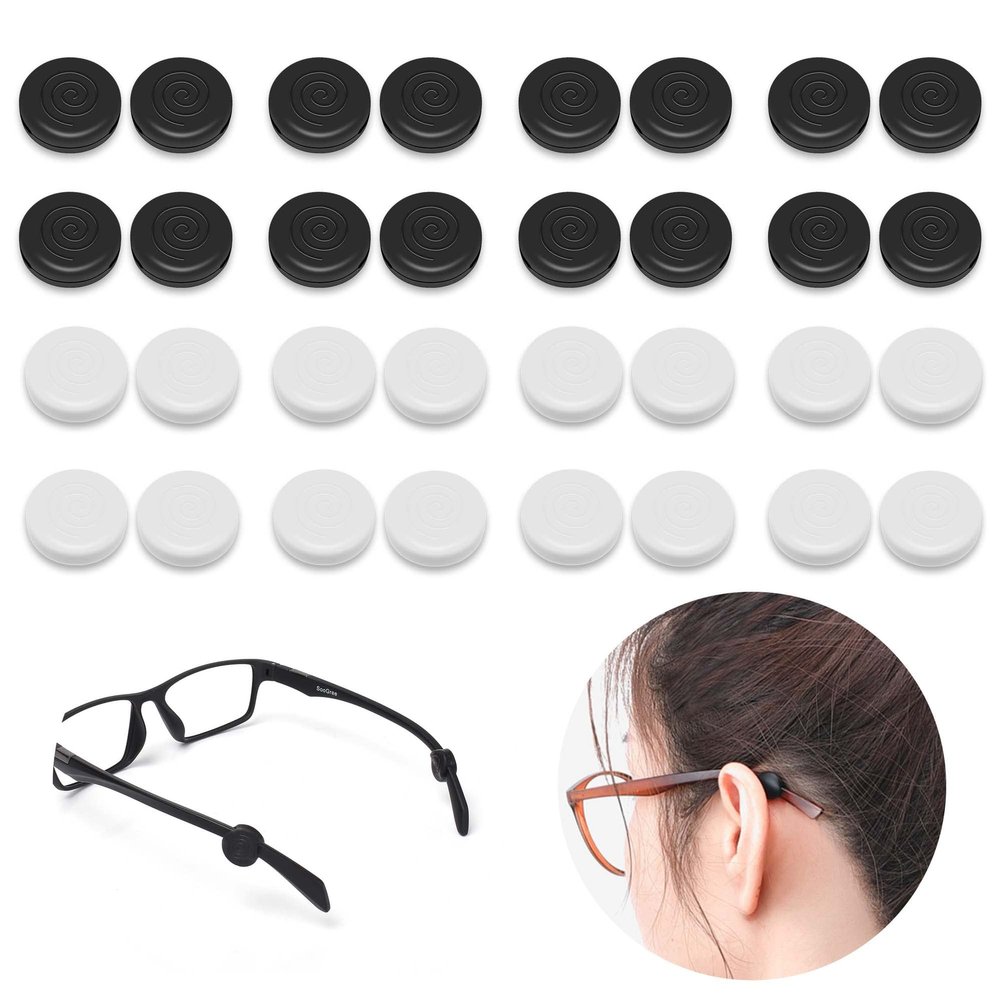 SooGree 16Pairs Eyeglasses Anti-slip Silicone Ear Clip, Eyeglass Ear Grips Eyewear Retainers, Glasses Temple Holders Prevent Eyewear Sunglasses Glasses Slipping
