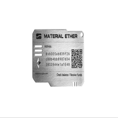 Material Ether - Physical ETH Wallet - Unhackable - Designed to Last a Lifetime - Manufactured Under Strict Security and Privacy Measures - ERC-20 / EVM/MetaMask Compatible