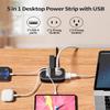 NTONPOWER Travel Power Strip with USB Ports, Portable Small Power Strip with 3FT Wrapped Flat Plug Extension Cord, 2 Outlets 3 USB Ports, Non Surge Protector for Cruise Ship Hotel Black view 2