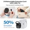 NTONPOWER Travel Power Strip with USB Ports, Portable Small Power Strip with 3FT Wrapped Flat Plug Extension Cord, 2 Outlets 3 USB Ports, Non Surge Protector for Cruise Ship Hotel Black view 3