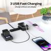 NTONPOWER Travel Power Strip with USB Ports, Portable Small Power Strip with 3FT Wrapped Flat Plug Extension Cord, 2 Outlets 3 USB Ports, Non Surge Protector for Cruise Ship Hotel Black view 4
