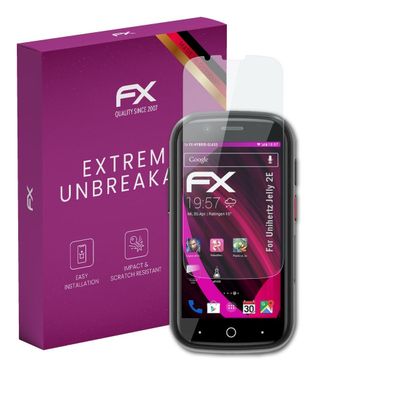 atFoliX Plastic Glass Protective Film compatible with Unihertz Jelly 2E, 9H Hybrid-Glass FX Screen Protector