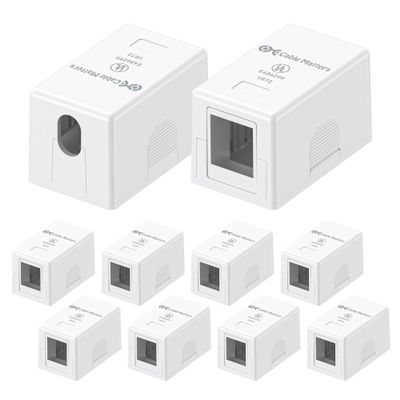 Cable Matters UL Listed 10-Pack 1-Port Keystone Jack Surface Mount Box in White