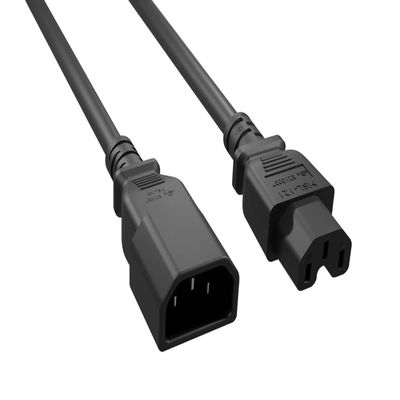 Cablelera AC Power Extension Cord, C14 to C15, 14 AWG, 15A, 250V, Heavy Computer Power Extension (Z2PWR5701-06)