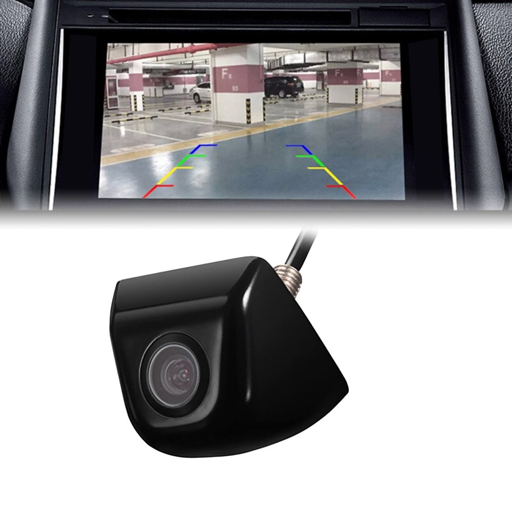 jeseny 1 Pack Car HD Backup Camera, IP69 Waterproof Night Vision Metal Rear View Reverse Cam, 170 Adjustable Rear Side Front View Wide View Back up Car Camera, for Cars Trucks SUVs RVs Vans (Black)