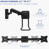 VIVO Premium Aluminum Single or Dual Monitor Pneumatic Arm Wall Mount for 2 Screens up to 27 inches or 1 Ultrawide up to 49 inches, Sliding VESA Plates, Height Adjustment, MOUNT-G200B2 view 3