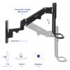 VIVO Premium Aluminum Single or Dual Monitor Pneumatic Arm Wall Mount for 2 Screens up to 27 inches or 1 Ultrawide up to 49 inches, Sliding VESA Plates, Height Adjustment, MOUNT-G200B2 view 4