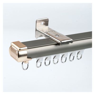 NOIRDA Curtain Track for Window 3.3ft to 26.2ft, Ceiling Or Wall Mount Track Set, with Installation Hardware, for Bedroom, Bathroom, Kitchen, RV, Shower Curtain(Color:Champagne-B,Size:300cm/9.8ft)