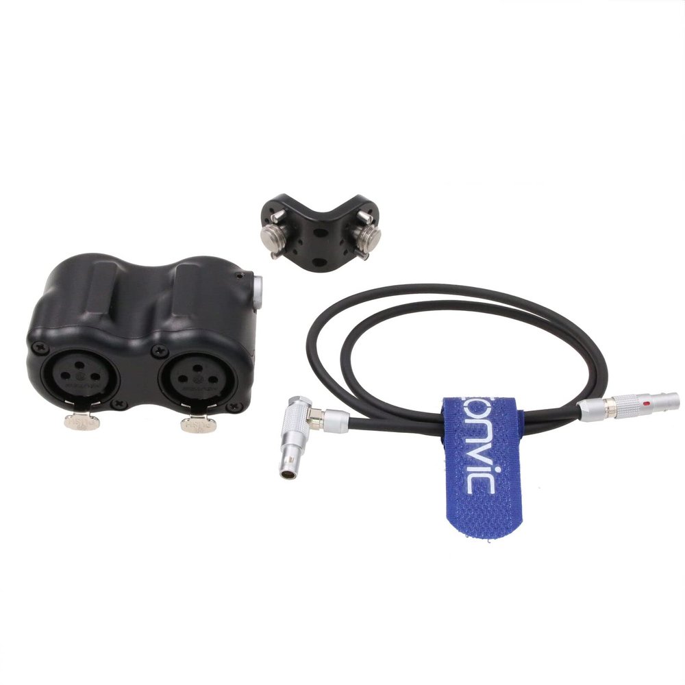 Eonvic Camera A-Box Audio Adapter for ARRI Alexa Mini Audio Connector 2 x 3 Pin XLR Female with 5 Pin Male Right Angle