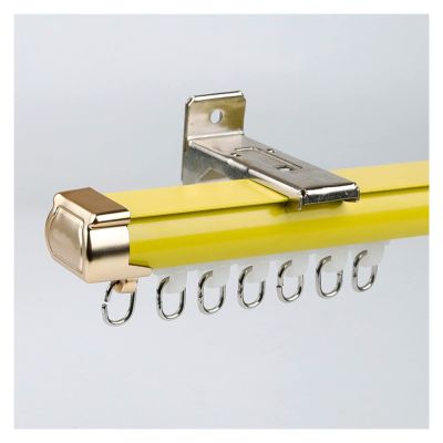 NOIRDA Curtain Track for Window 3.3ft to 26.2ft, Ceiling Or Wall Mount Track Set, with Installation Hardware, for Bedroom, Bathroom, Kitchen, RV, Shower Curtain(Color:Yellow-B,Size:400cm/13.1ft)