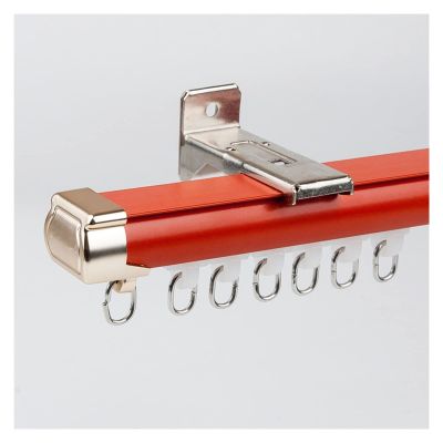 NOIRDA Curtain Track for Window 3.3ft to 26.2ft, Ceiling Or Wall Mount Track Set, with Installation Hardware, for Bedroom, Bathroom, Kitchen, RV, Shower Curtain(Color:Red-B,Size:400cm/13.1ft)