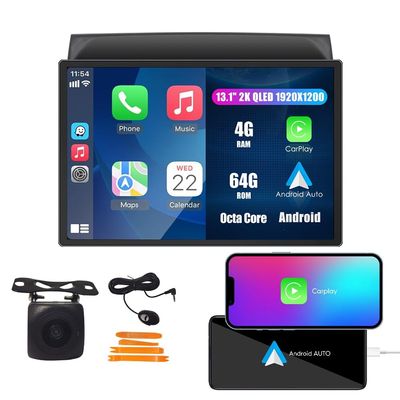 CarPlay Android Auto Navigation Stereo GPS Radio Camera Display 13.1" QLED Touchscreen Headunit Tablet Pad Media Player for Mitsubishi Pajero Sport L200 Triton 08-15, if Applicable Octa Core 4G+64G