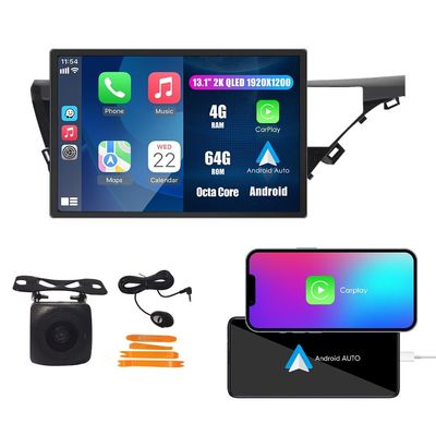Kunfine Car CarPlay Android Auto Navigation Stereo GPS Radio Reverse Camera Display 13.1" QLED Touchscreen Headunit Tablet Pad Media Player for Toyota Camry 2018-2021, if Applicable Octa Core 4G+64G