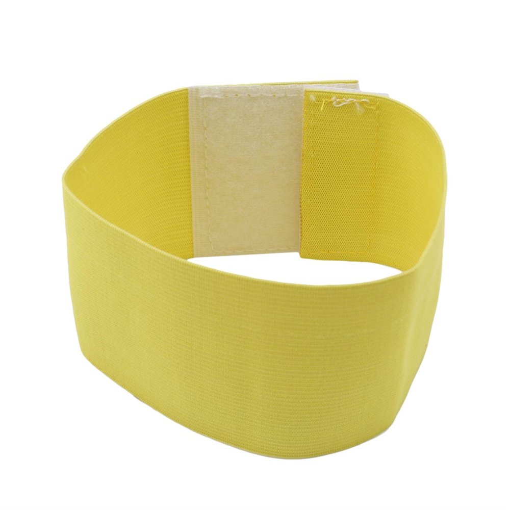 QXPDD Elastic Arm Band Colorful Anti-Off Paste Wristband Football Soccer Captain Armband Player Arm Band Adjustable Player Sports Bands,Yellow
