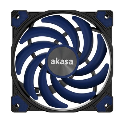 Akasa Alucia XS12, 120mm PWM Case Fan, High Performance Cooling Fan, 4 Pin, 120 x 15mm Sizing Slim Low-Noice, Up to 2000 RPM & 41.59 CFM, Blue, AK-FN122-BL