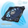 Akasa Alucia XS12, 120mm PWM Case Fan, High Performance Cooling Fan, 4 Pin, 120 x 15mm Sizing Slim Low-Noice, Up to 2000 RPM & 41.59 CFM, Blue, AK-FN122-BL view 4