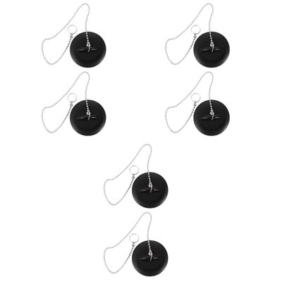 Zerodeko 6pcs Wear-Resistant Sealed Bathtub Stoppers Flexible Silicone Drain Plugs for Bathroom Sink and Tub Black for Hair Catching and Water Sealing