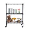 BestOffice | 3-Tier Wire Storage Shelves with Wheels | 23x13x31 | Black | Adjustable Racks | Heavy-Duty Metal Shelf, Holds Upto 170 lbs | No-Tool Assembly | Ideal for Home & Garage Shelving view 1