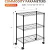 BestOffice | 3-Tier Wire Storage Shelves with Wheels | 23x13x31 | Black | Adjustable Racks | Heavy-Duty Metal Shelf, Holds Upto 170 lbs | No-Tool Assembly | Ideal for Home & Garage Shelving view 3