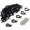 Coufce 50Pcs 1/4 Inch R-Type Cable Clip, P-Style Mounting Clips, Nylon Cable Clip Wire Clamp, Rope Light Screw Mounting Fastener Clips with Pan Head Phillips Screws for Cable Management(Black) view 1