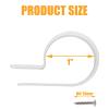 Coufce 50Pcs 1 Inch R-Type Cable Clip, P-Style Mounting Clips, Nylon Cable Clip Wire Clamp, Rope Light Screw Mounting Fastener Clips with Pan Head Phillips Screws for Cable Management(White) view 3