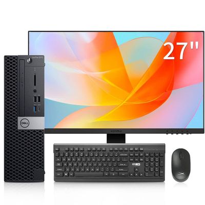 Dell OptiPlex 5070 Desktop Computers Windows 11, 8 Core i7-9700 up to 4.7GHz,16GB DDR4 512GB M.2 NVMe SSD, 27 Inch FHD Monitor,AX210 Built-in WiFi 6e Ready, Altec Wireless Keyboard Mouse (Renewed)
