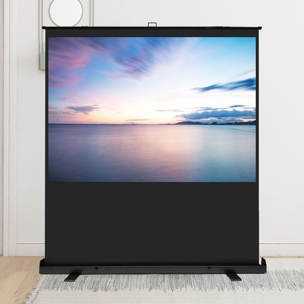 ZEELYDE Projector Screen,4:3/16:9 HD Portable Foldable Desktop Manual Mobile Standalone Projection Screen, for Home Theater, Office